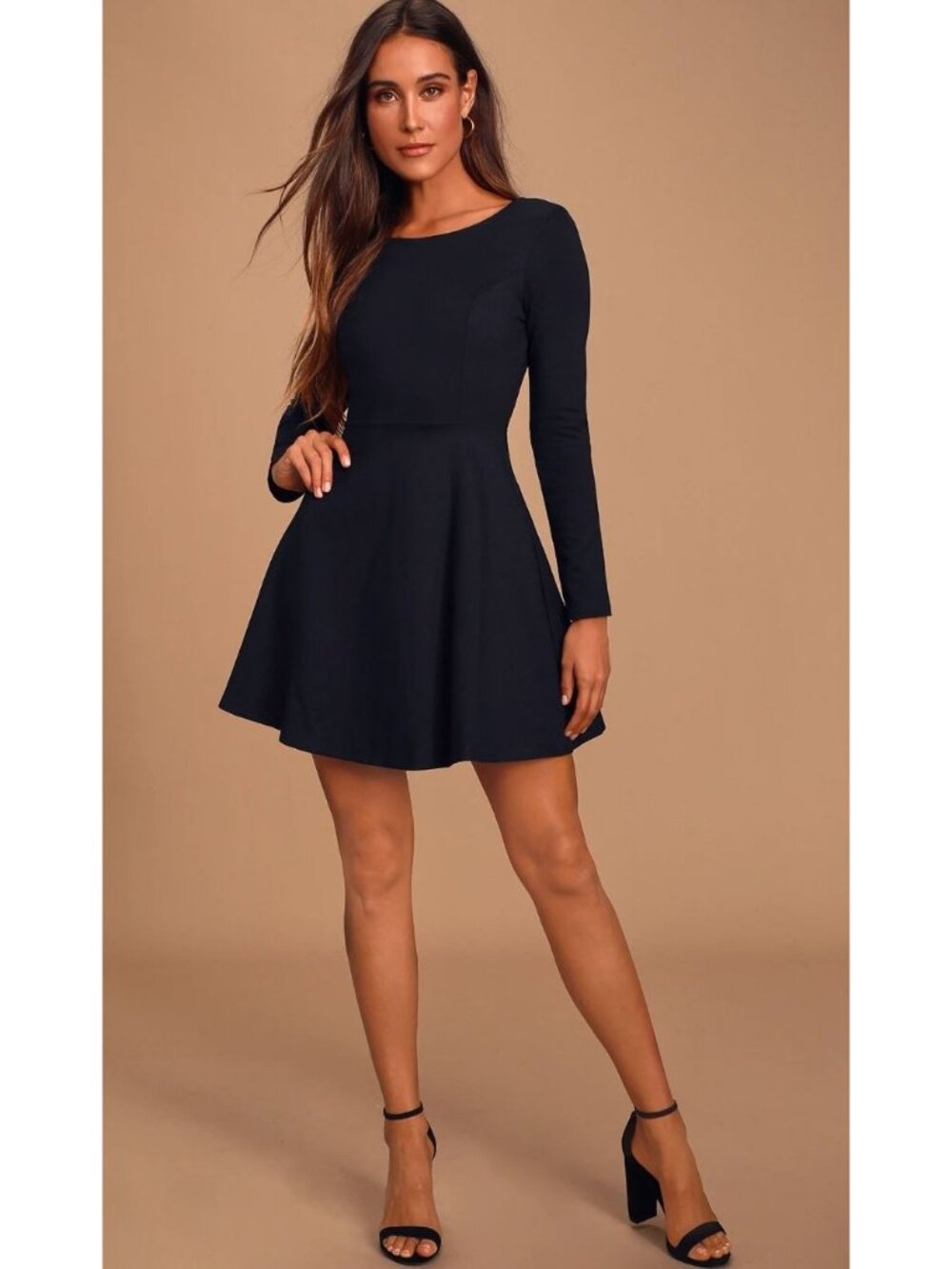 Lulus Forever Chic Black Long Sleeve Dress Women's Size Large New With Tags!